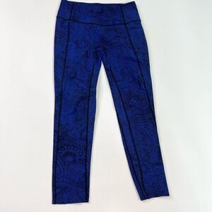 Lululemon Like Nothing 7/8 Tight Leggings Womens 8 Sapphire Blue Paisley Print